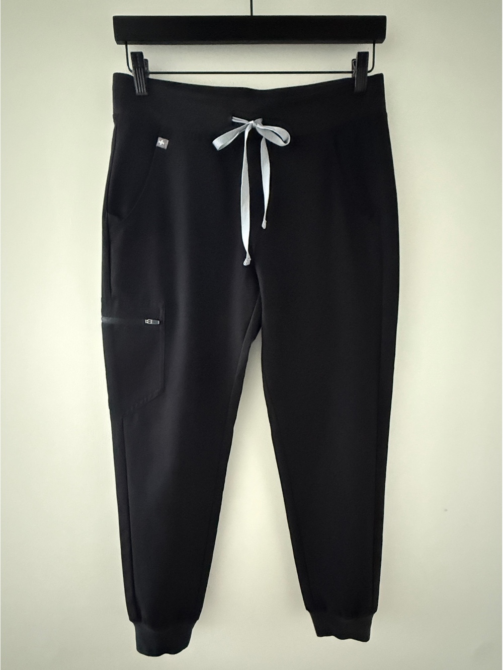 FIGS Black Jogger Medical Scrubs with Drawstring Waist and Side Pocket | Size S